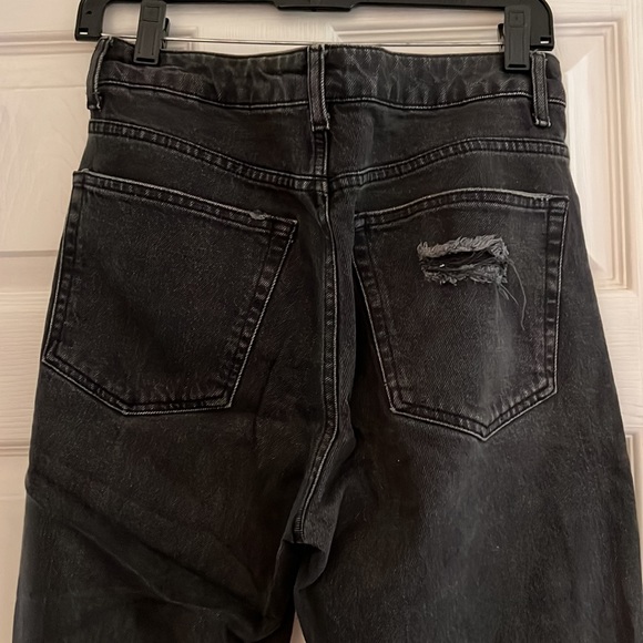 Topshop High-Waisted Straight Legged Distressed Black Denim - Size W28 - Picture 5 of 5